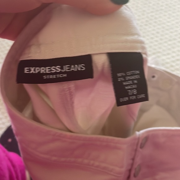 Express Jeans Tan Cream Pants with Buttons Down the Waist Line Low Rise - Picture 5 of 5